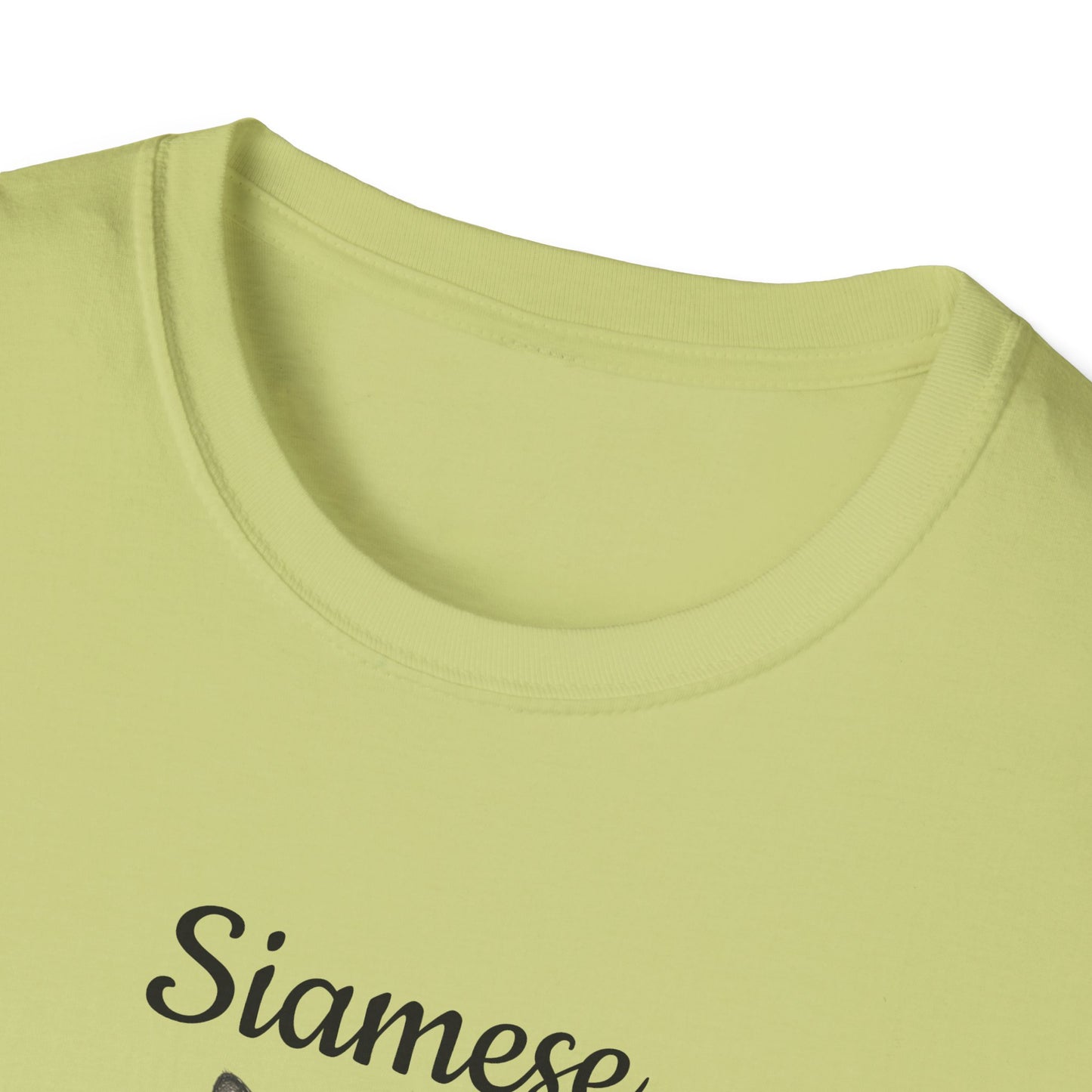 Siamese Cat T-Shirt — Illustrated Siamese Portrait Tee with Paw Print Back Design