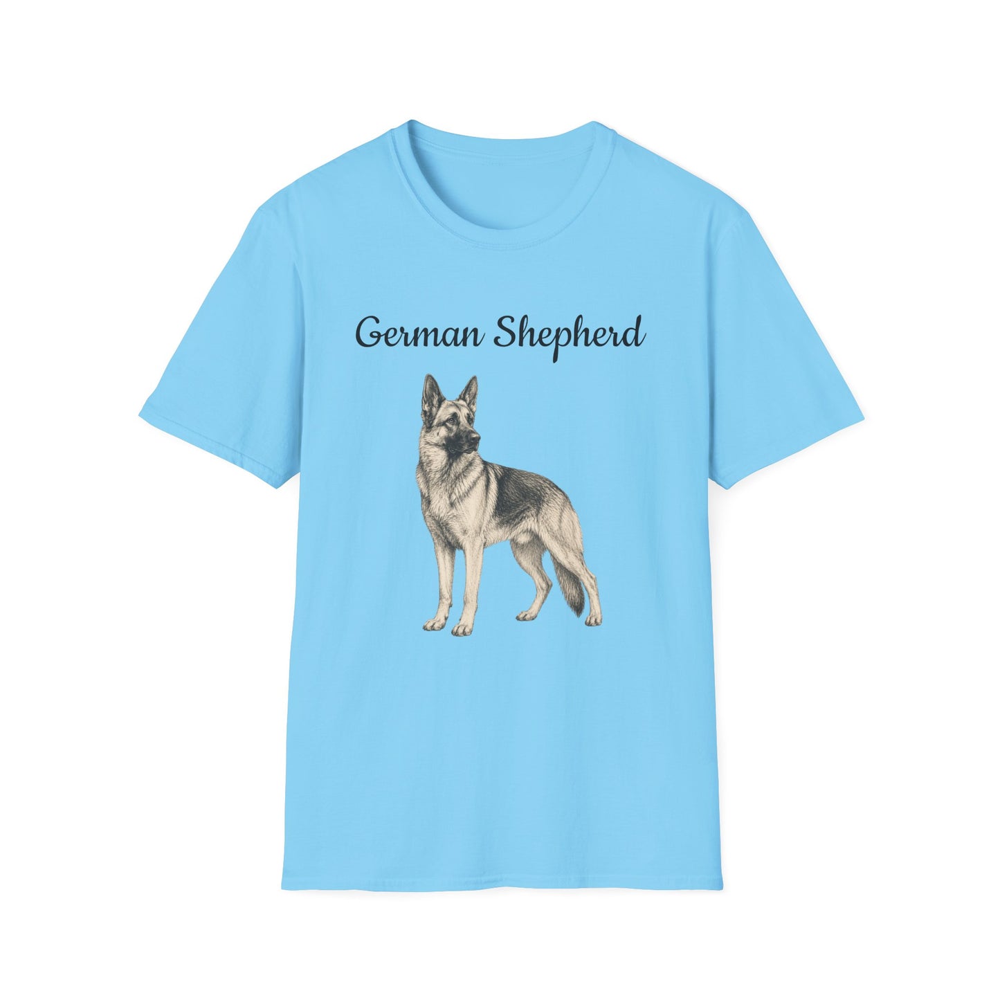 German Shepherd T-Shirt — Realistic Portrait & Breed Story Tee