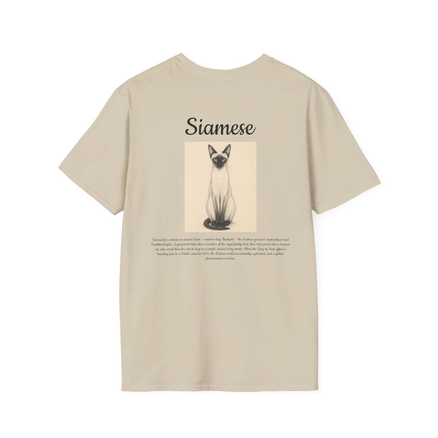 Siamese Cat T-Shirt — Vintage Illustration Paw Print Tee