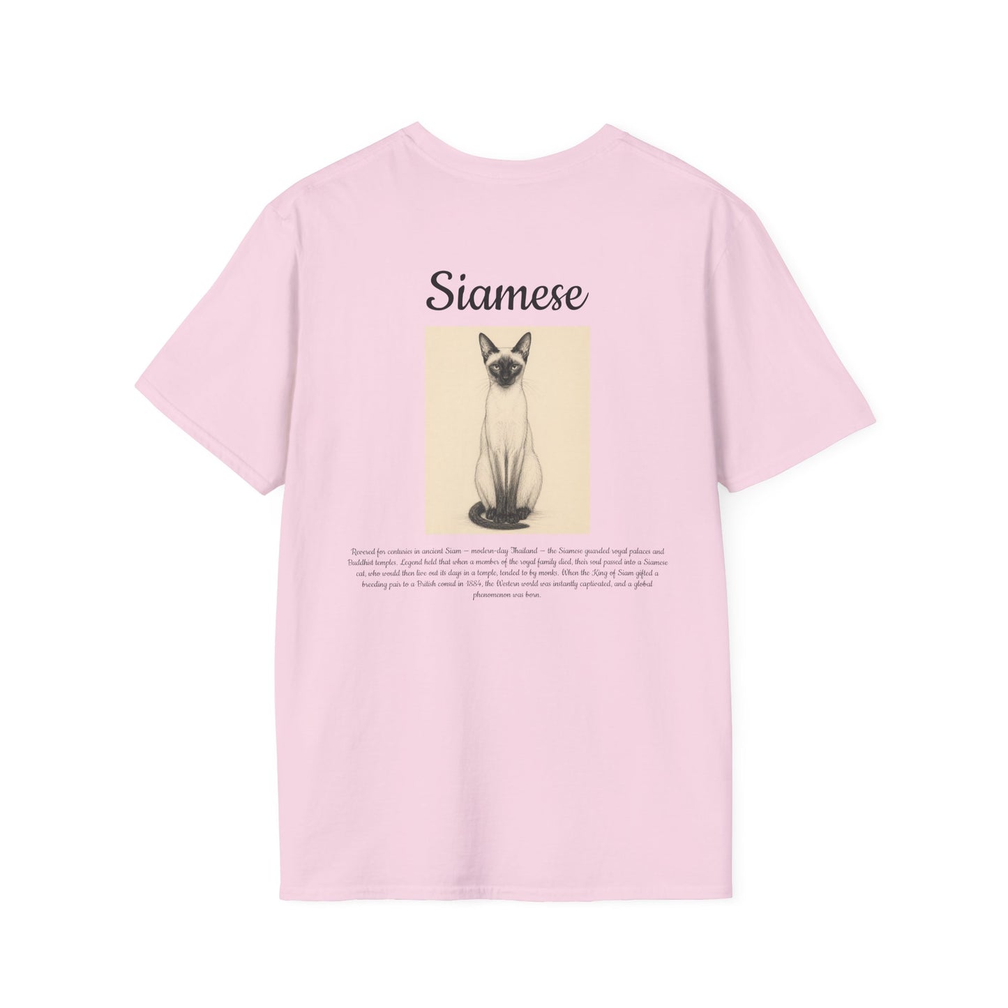 Siamese Cat T-Shirt — Vintage Illustration Paw Print Tee