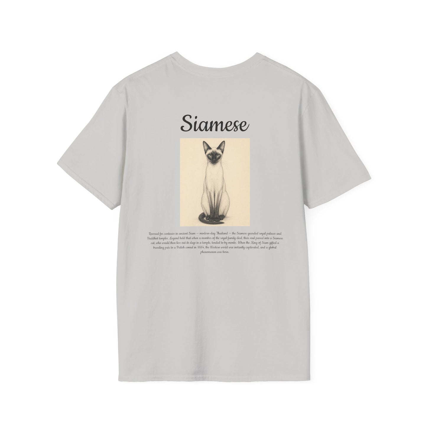 Siamese Cat T-Shirt — Vintage Illustration Paw Print Tee