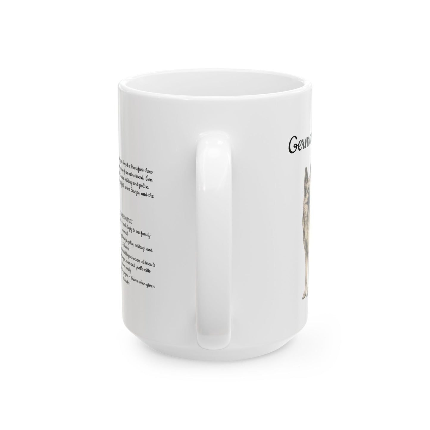 German Shepherd Coffee Mug — Vintage Breed Art & History Gift (11oz/15oz)