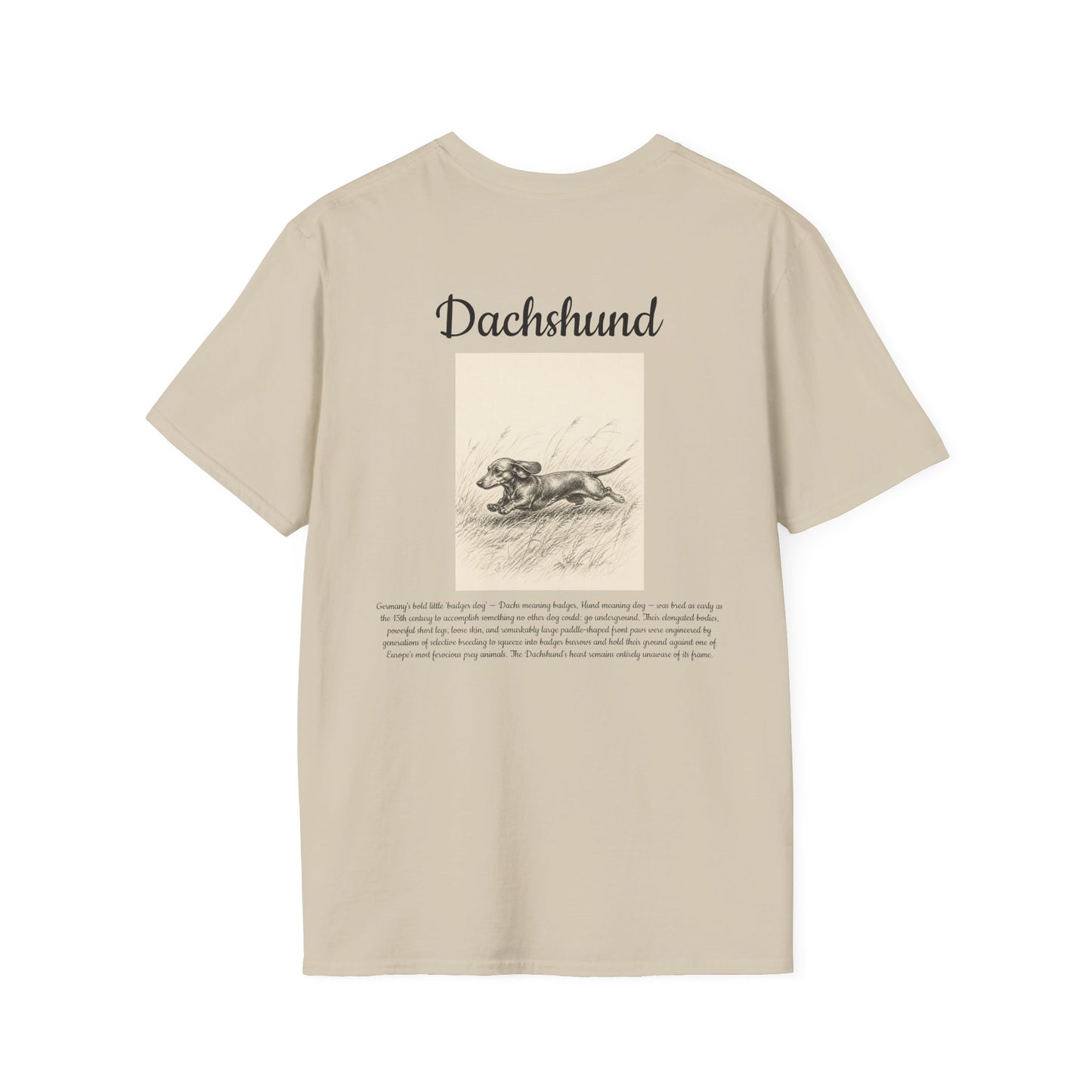 Dachshund Graphic T-Shirt — Vintage Sketch Paw Print Tee