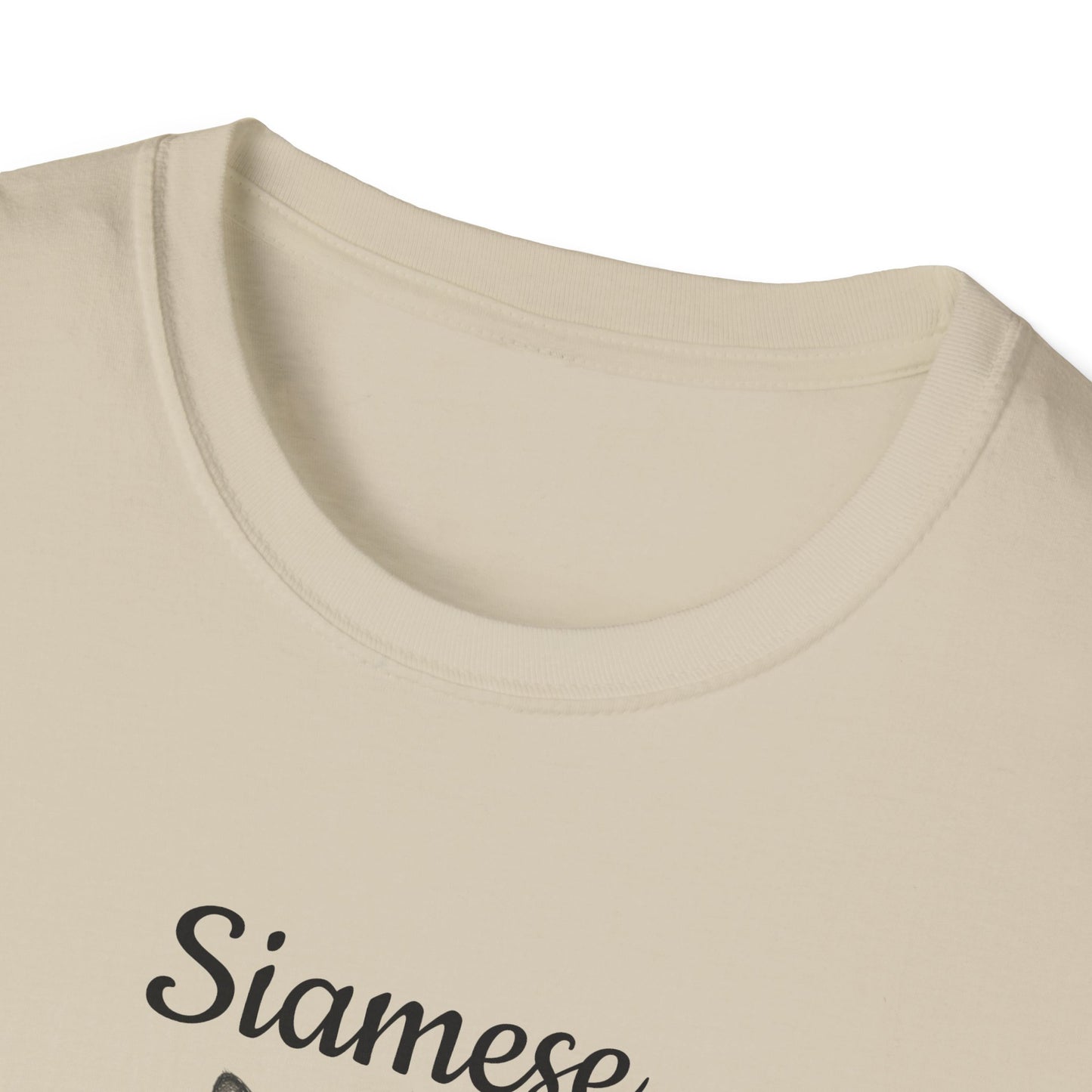 Siamese Cat T-Shirt — Illustrated Siamese Portrait Tee with Paw Print Back Design
