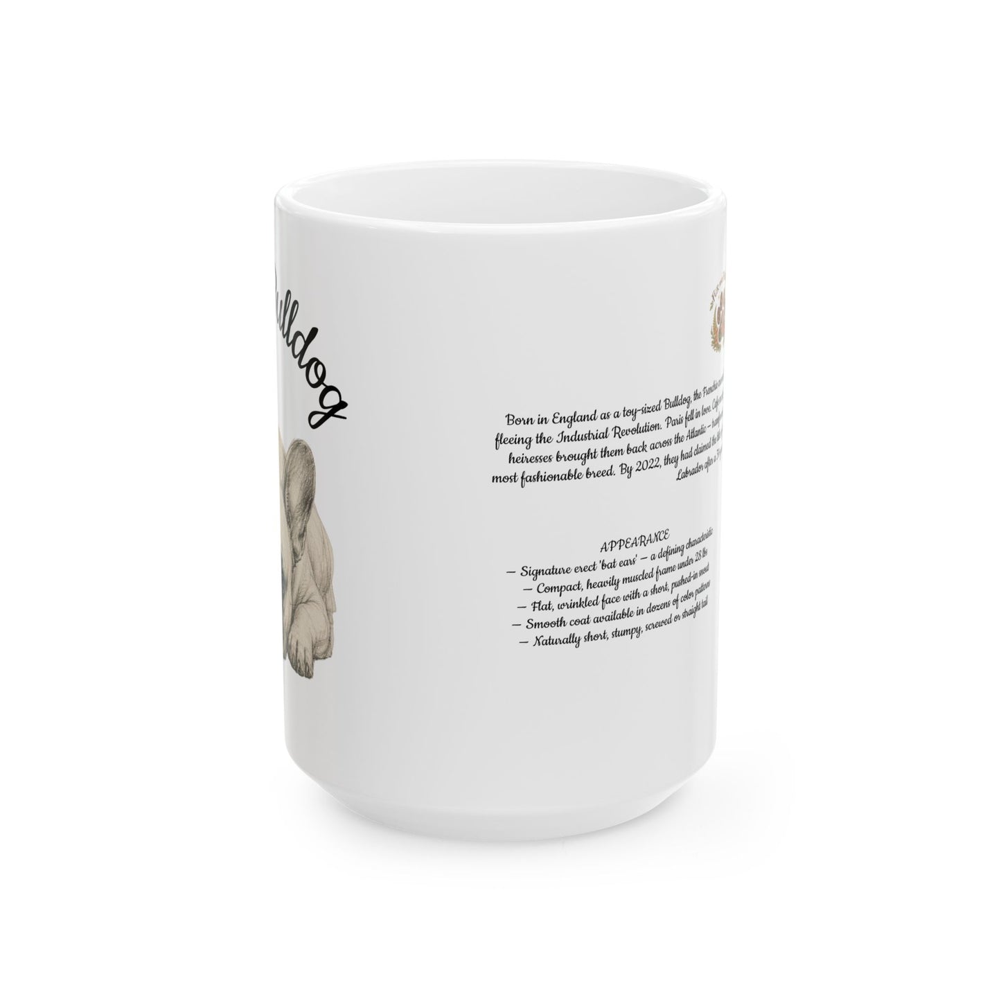 French Bulldog Coffee Mug — Vintage Breed Art & History Gift (11oz/15oz)