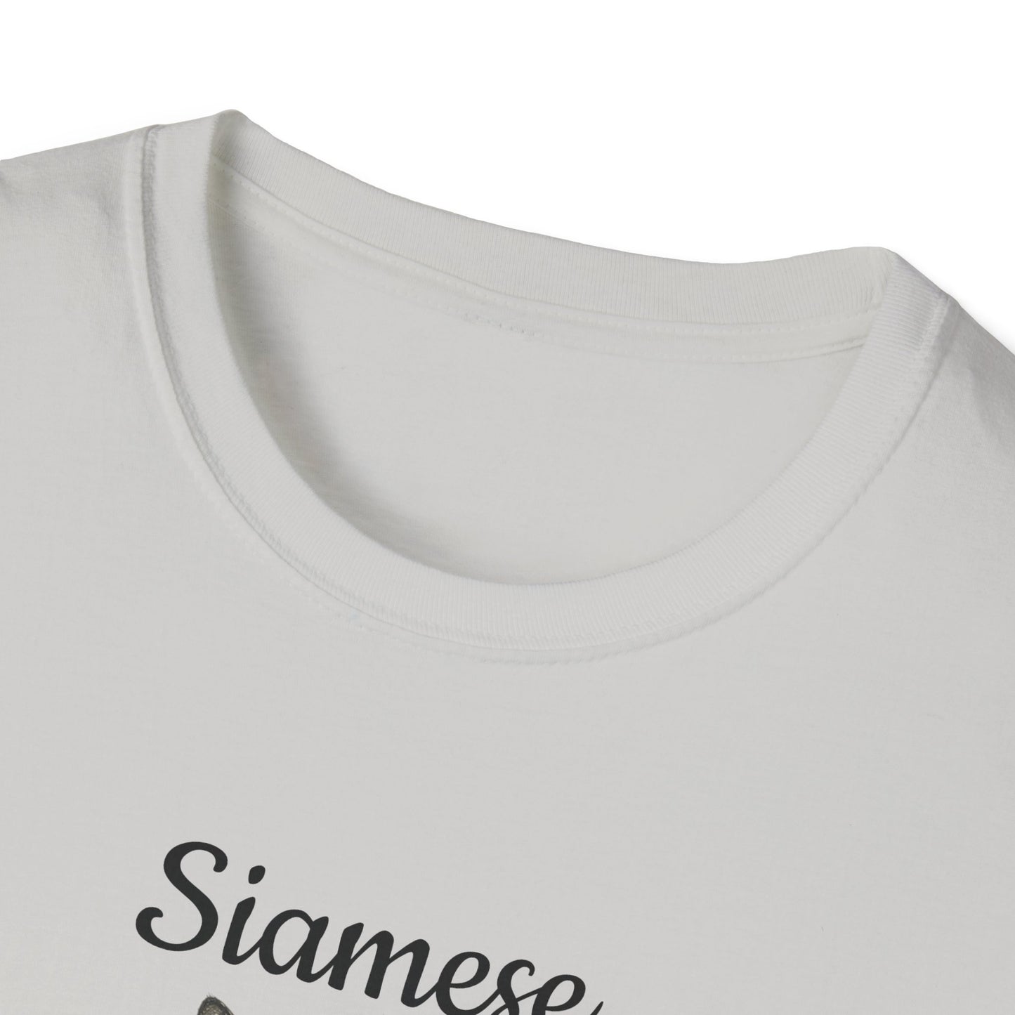 Siamese Cat T-Shirt — Illustrated Siamese Portrait Tee with Paw Print Back Design