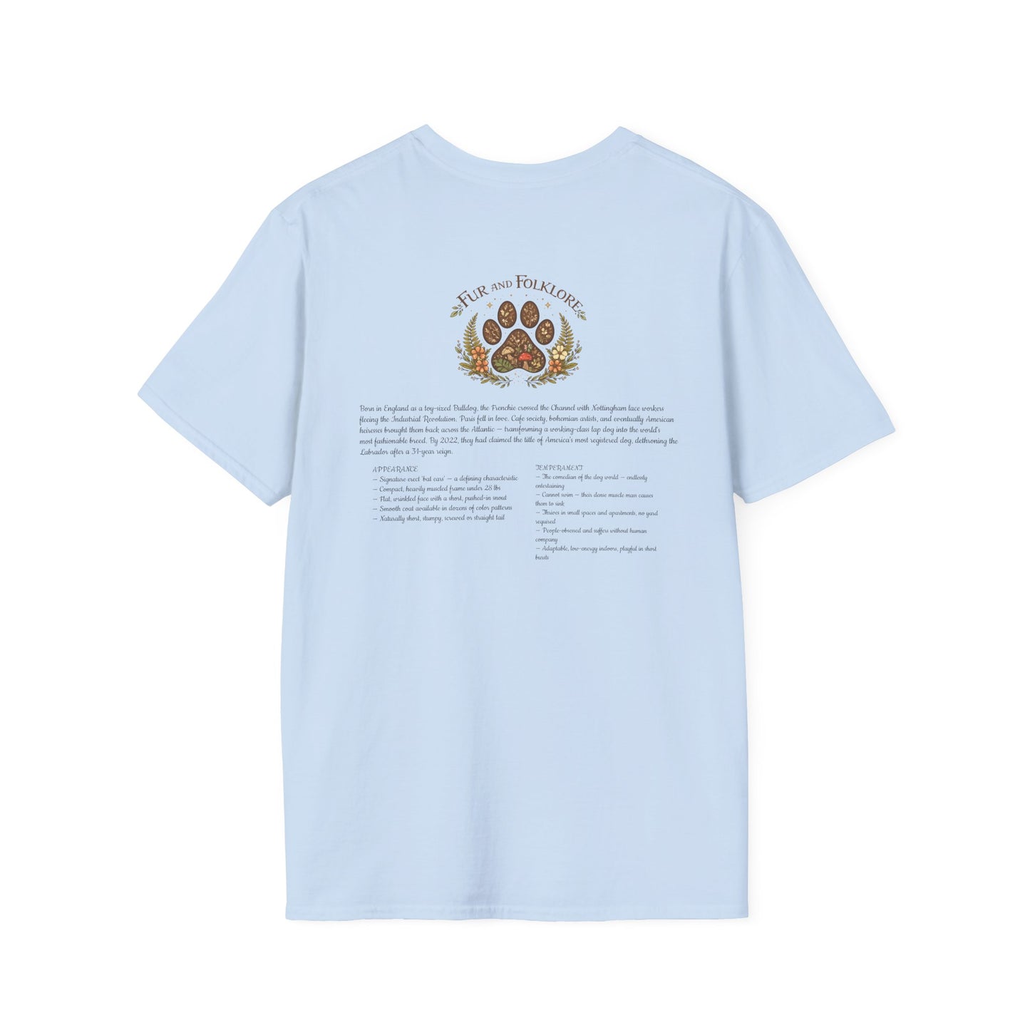 French Bulldog T-Shirt — Vintage Illustration Paw Print Tee