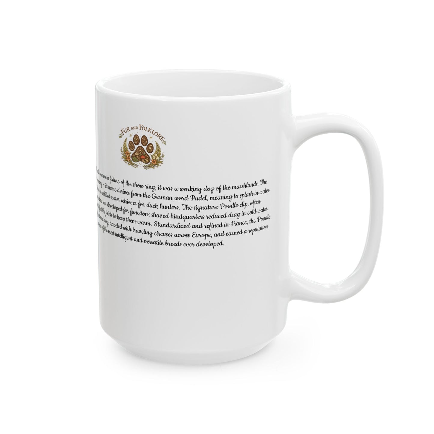 Poodle Coffee Mug — Vintage Breed Art & History Gift (11oz/15oz)