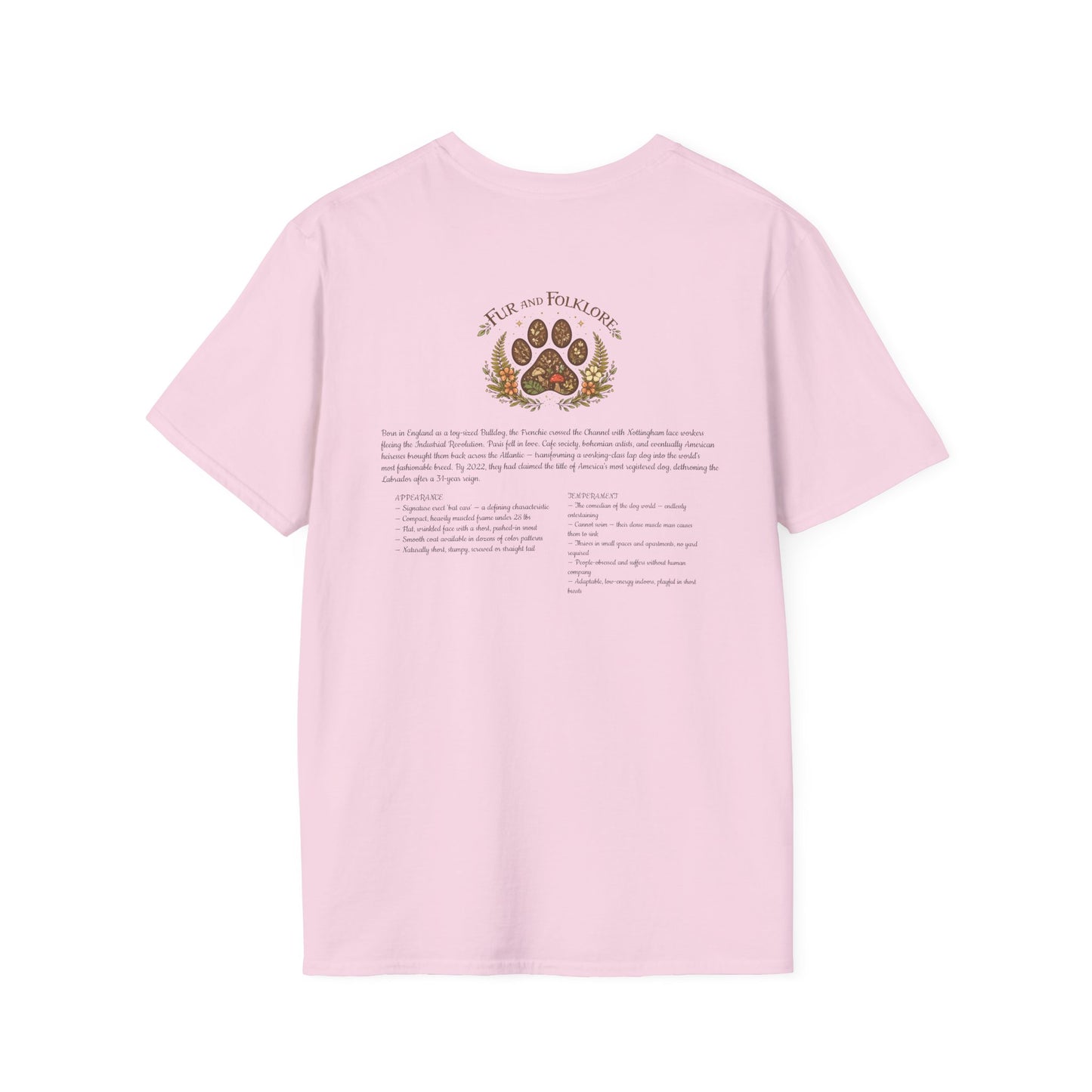 French Bulldog T-Shirt — Vintage Illustration Paw Print Tee