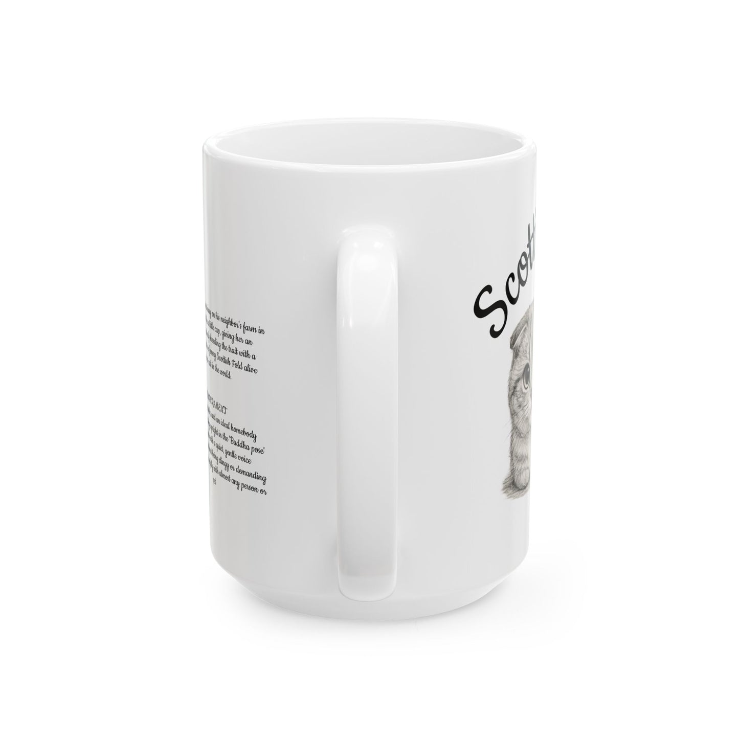 Scottish Fold Cat Ceramic Mug — Cute Cat Breed Illustration & Description (11oz, 15oz)