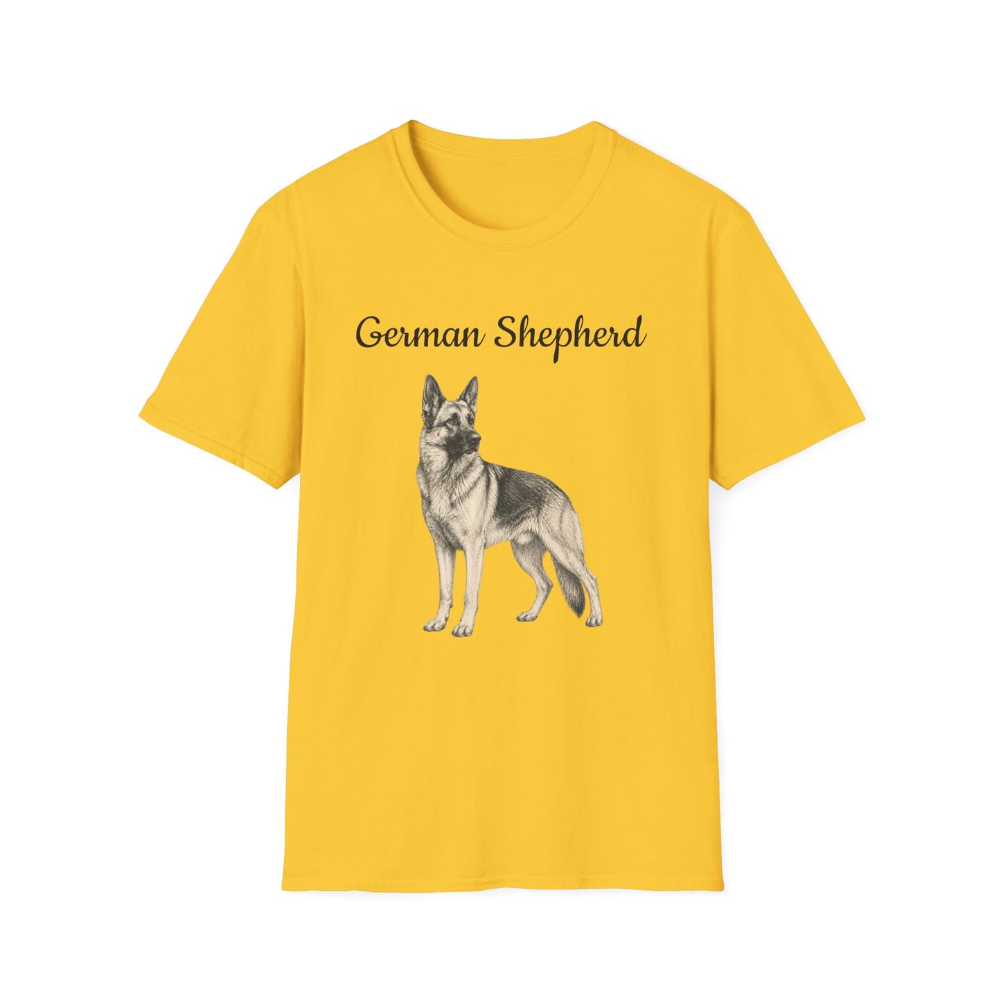 German Shepherd T-Shirt — Realistic Portrait & Breed Story Tee
