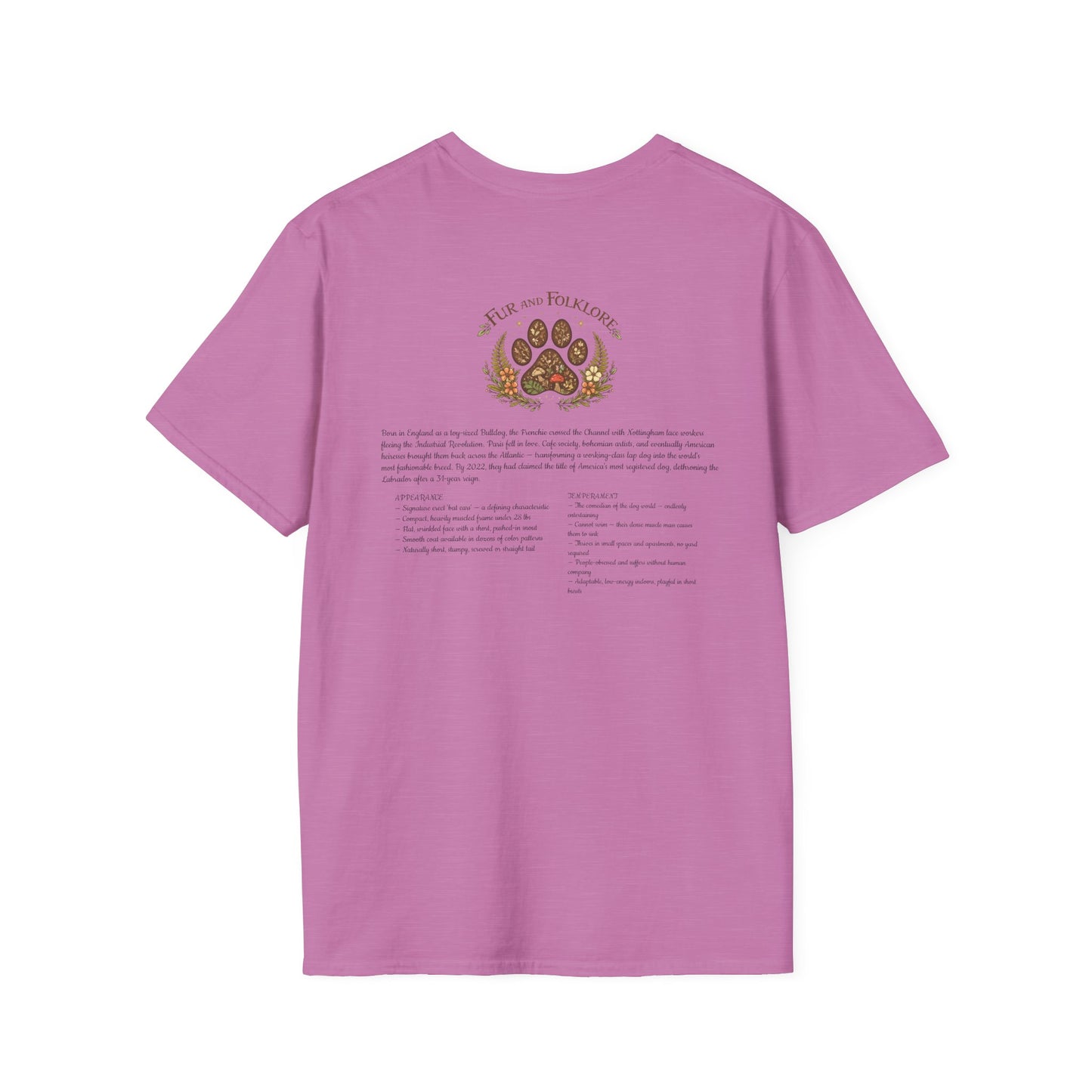 French Bulldog T-Shirt — Vintage Illustration Paw Print Tee