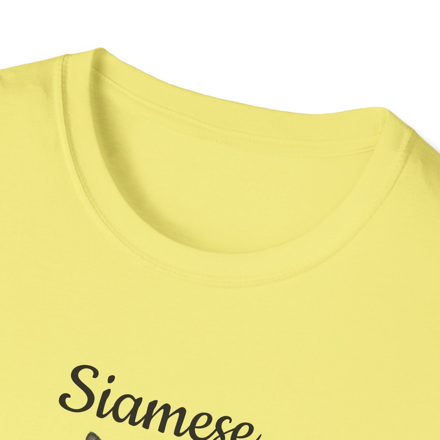 Siamese Cat T-Shirt — Illustrated Siamese Portrait Tee with Paw Print Back Design