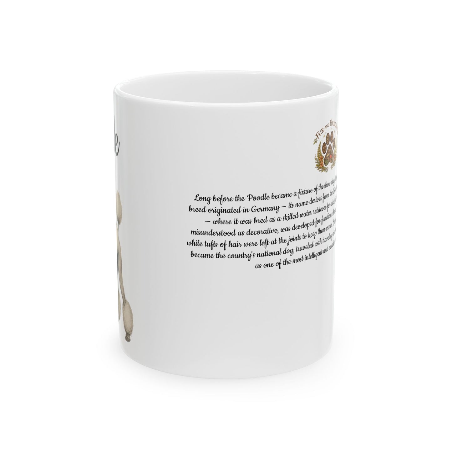 Poodle Coffee Mug — Vintage Breed Art & History Gift (11oz/15oz)