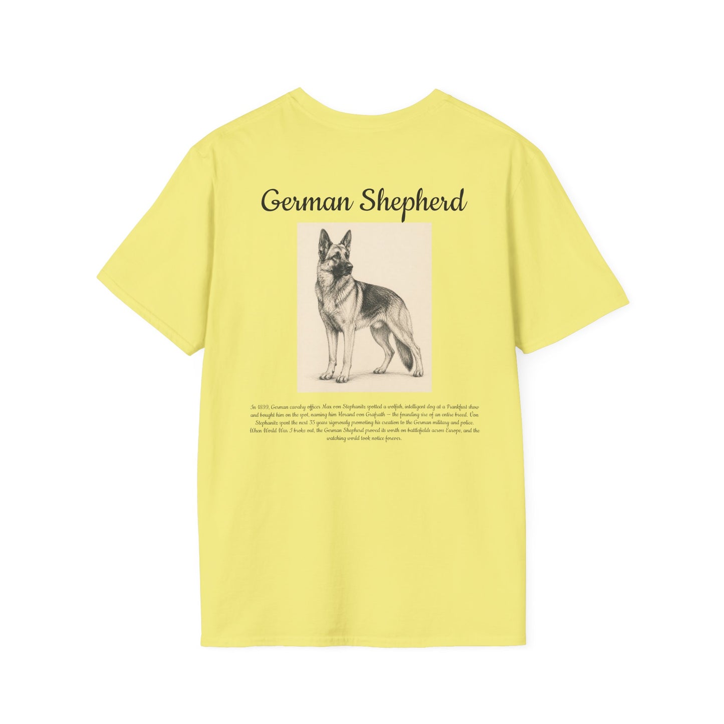German Shepherd T-Shirt — Vintage Breed Art & History Gift