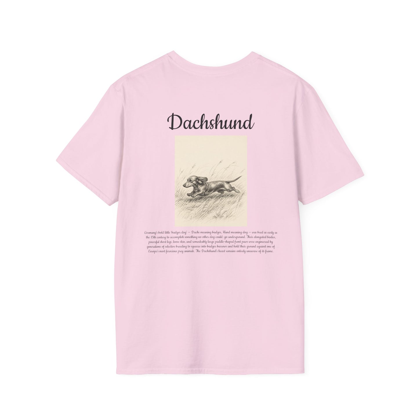 Dachshund Graphic T-Shirt — Vintage Sketch Paw Print Tee