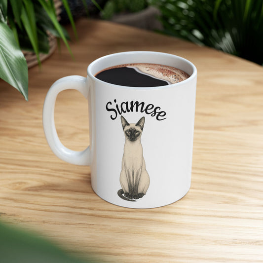 Siamese Cat Ceramic Mug — (11oz/15oz)
