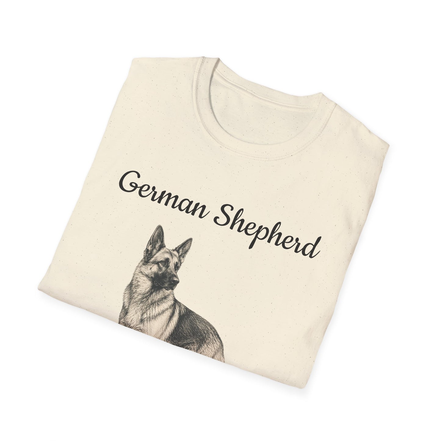 German Shepherd T-Shirt — Realistic Portrait & Breed Story Tee