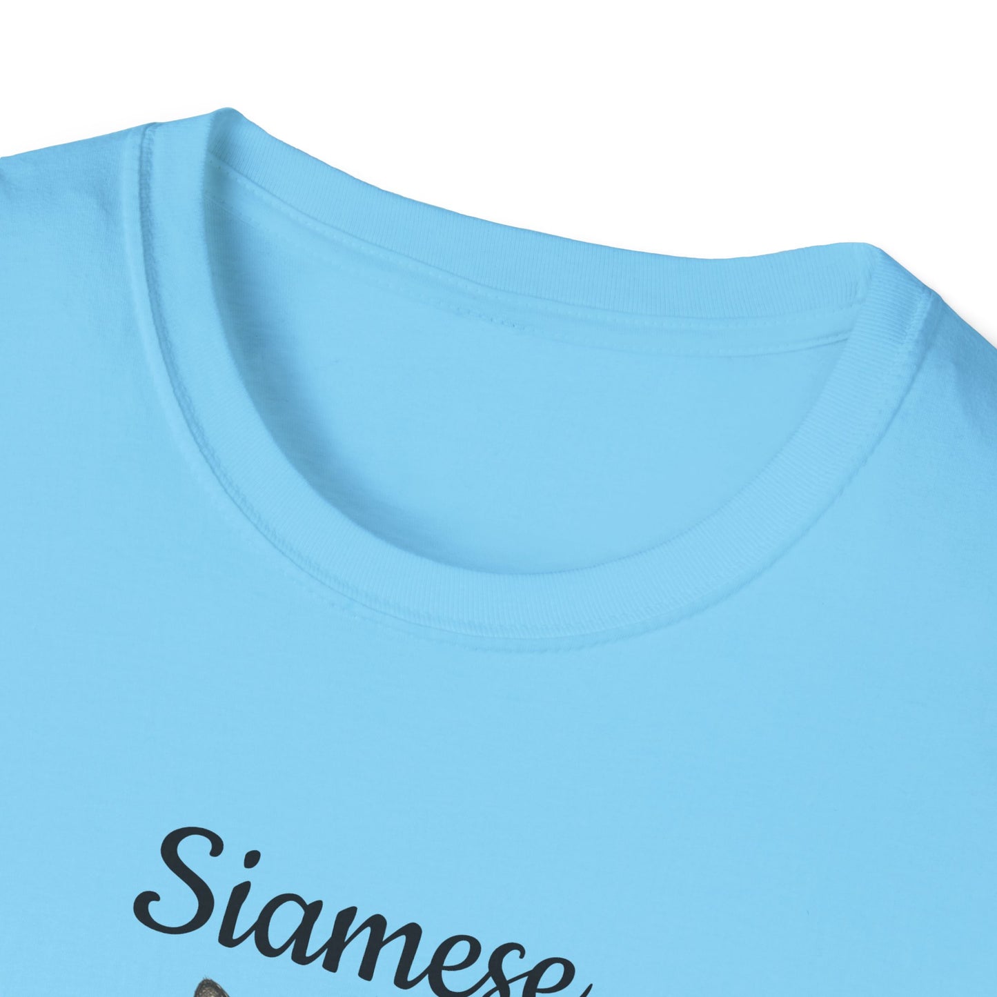 Siamese Cat T-Shirt — Illustrated Siamese Portrait Tee with Paw Print Back Design