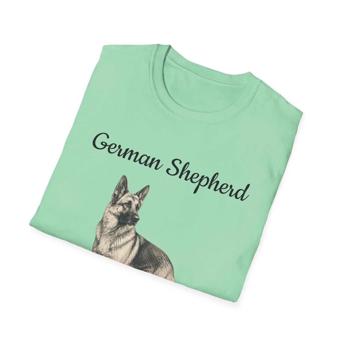 German Shepherd T-Shirt — Realistic Portrait & Breed Story Tee